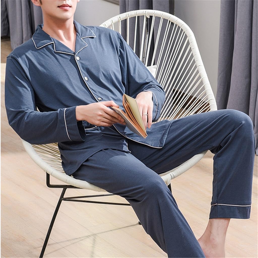 Wearable Pajamas Spring and Autumn Long-sleeved Homewear Men's Loose Thin Section Suit