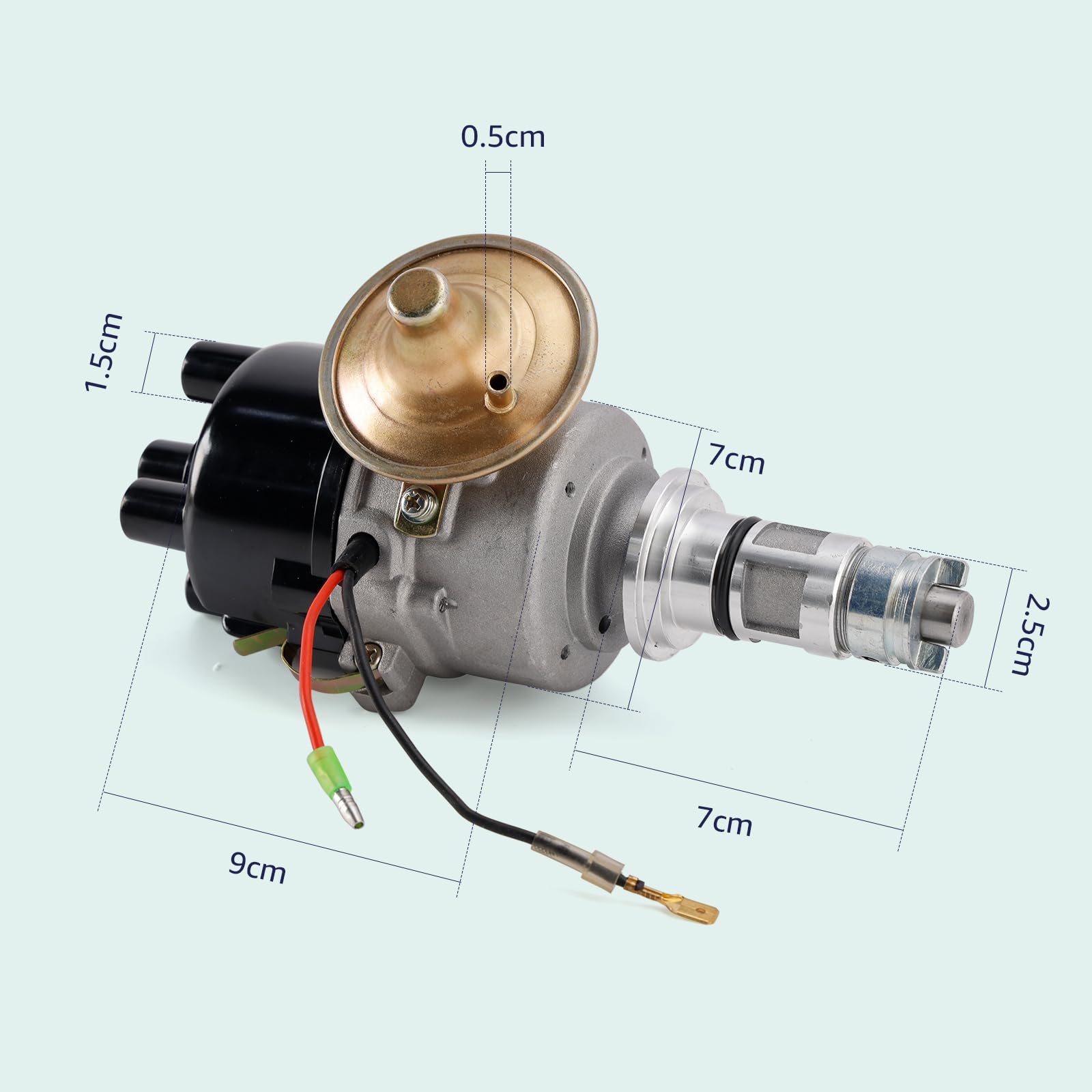 Distributore accensione Lucas 25D 45D DM2 Ignition a massa negativa con anticipo a vuoto, compatibile con Mini MGB Triumph Morris Minor MGA Auto Classiche Distributore accensione con anticipo a vuoto