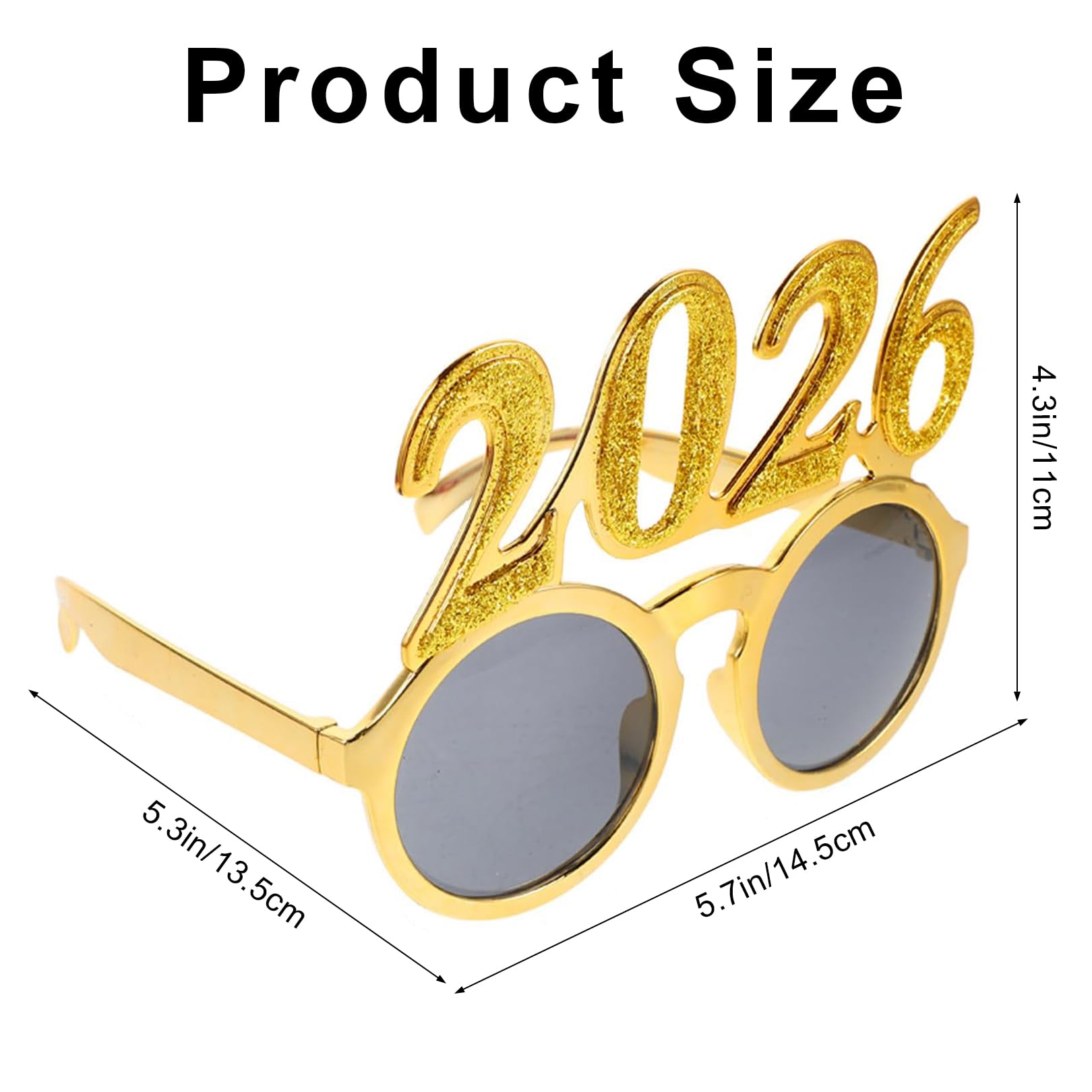 MICJLLT 4 Pcs 2026 Happy New Year Eve Glasses, Sequin Party Eyewear Photo Props, Multicolour Fancy Dress Accessories - Image 2