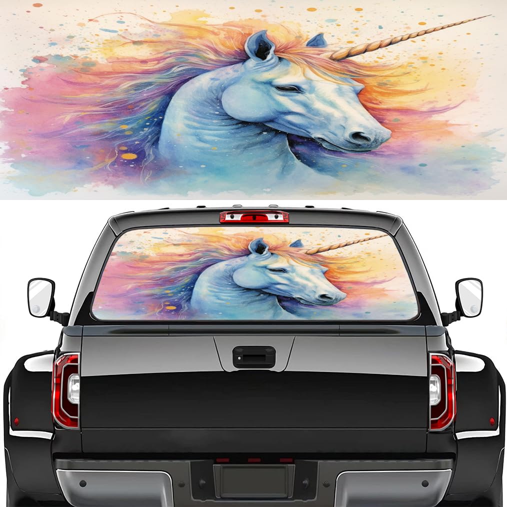 Decalcomanie con emblema distintivo for auto, adesivi for la maggior parte dei camioncini, SUV, camion, finestrini posteriori, cavalli, unicorno, decalcomanie for camion, magici, simpatici animali mit
