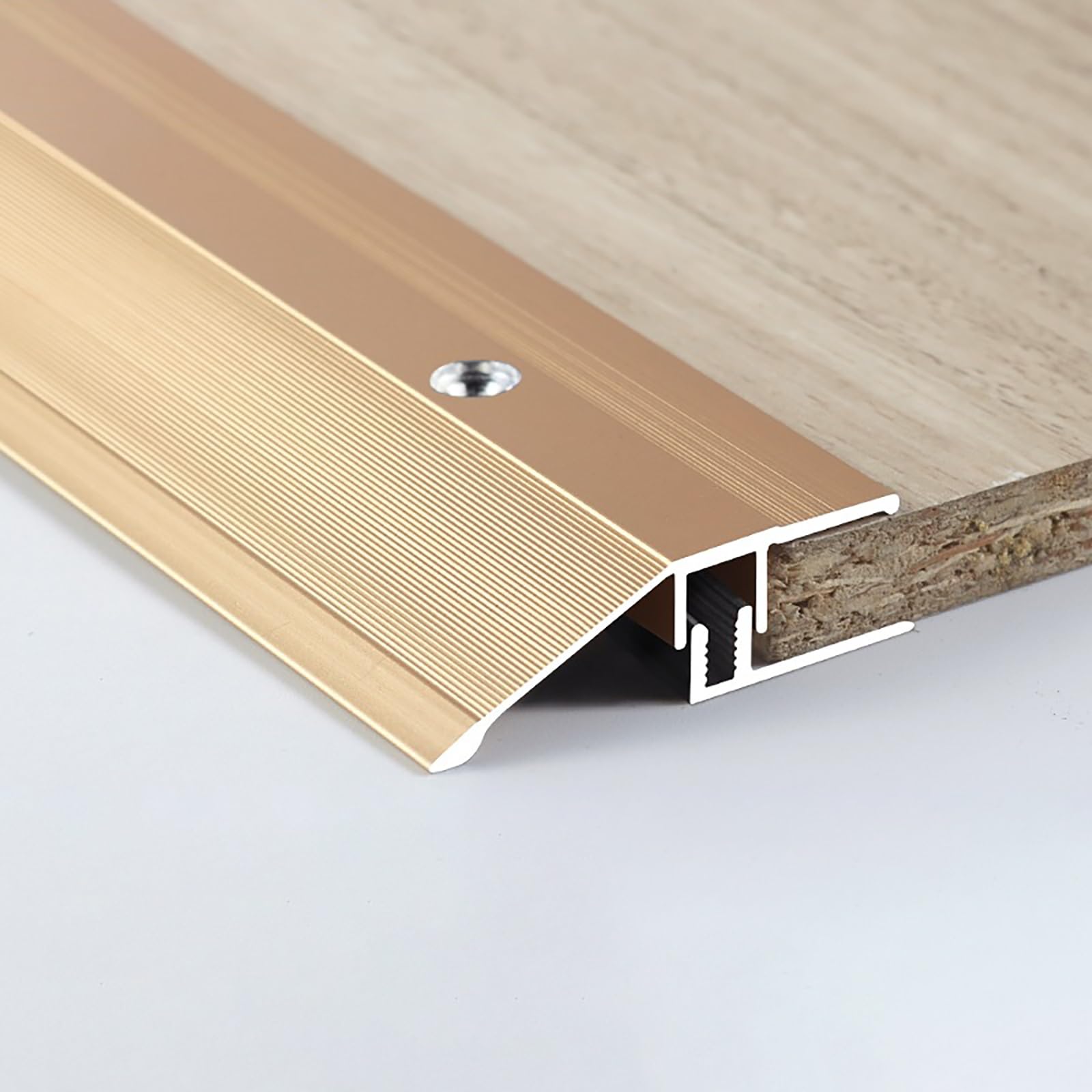Raouoae Flooring Threshold Strip 90cm* 3 Pcs Floor Transition Strip Wide Aluminium Door Threshold Ramp For Seamless Transitions, Types Of Flooring(Titanium gold,STYLE1_W: 4.3CM)