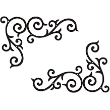 Metal Scroll Wall Decor Set of 4 Antique Wrought Iron Wall Medallion, Traditional Scroll Art Accent for Above Door, Front Porch, Hallway, Living Room Rustic Horizontal Metal Wall Art, Indoor/Outdoor & Gift-Ready
