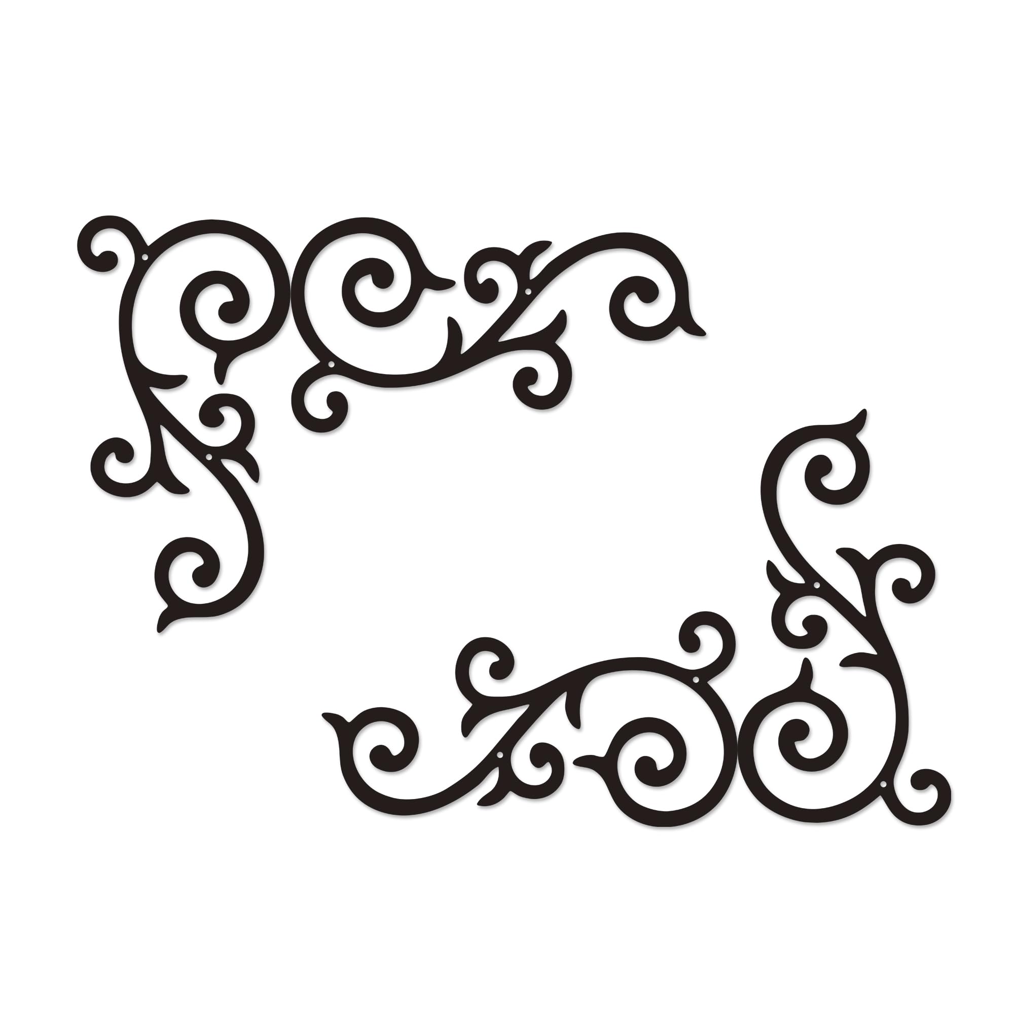 Metal Scroll Wall Decor Set of 4 – Antique Wrought Iron Wall Medallion, Traditional Scroll Art Accent for Above Door, Front Porch, Hallway, Living Room – Rustic Horizontal Metal Wall Art,