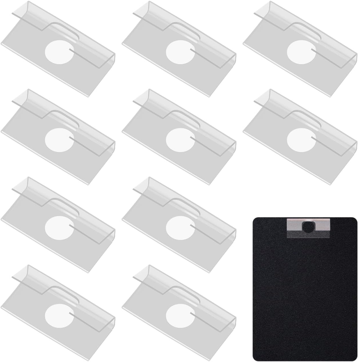 200Pcs Self Adhesive Jewelry Card Back Hooks, Clear Plastic Earring Display Hangers for Selling, Sticky Hanging Tabs and Small Earing Card Adapters, PVC Holder Hooks for Retail Shop, Craft Shows