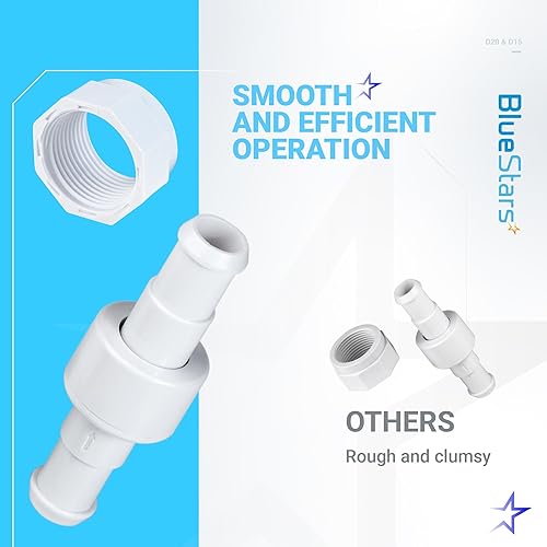 Miniatura 7 de BlueStars Kit de manguera de limpieza de piscina D20 giratoria y kit de tuerca de manguera D15 de repuesto para limpiadores de piscinas Zodiac