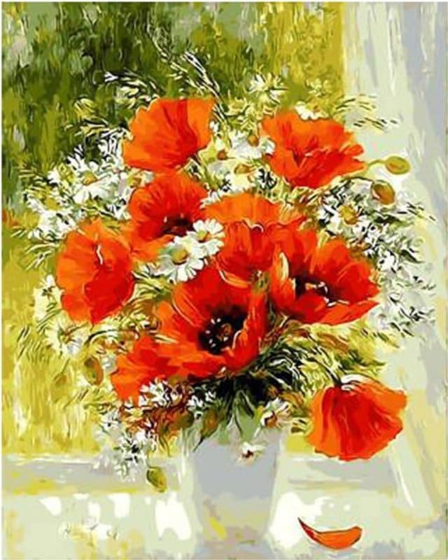 1000 Piece Jigsaw Puzzles for Adults, Red Poppy Flowers Plant Wooden Jigsaw Puzzle Challenging Educational Fun Family Activities Games Toys Gifts for Home Decor
