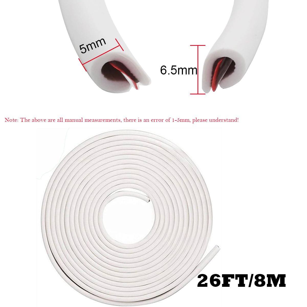 CTRICALVER - Guarnizione Proteggi Portiera Auto | 8m Bianco | PVC A Forma Di U | Antigraffio - Foto 13