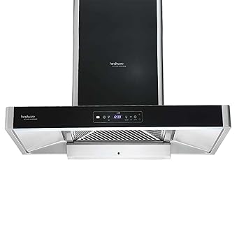 Hindware Smart Appliances | Optimus iPro 90 cm 1400 m³/hr Chimney | IoT Enabled | MaxX Silence Technology | T-Shape | Auto-Clean | Motion Sensor | Touch Control |Wall Mounted (32% Less Noise, Black)