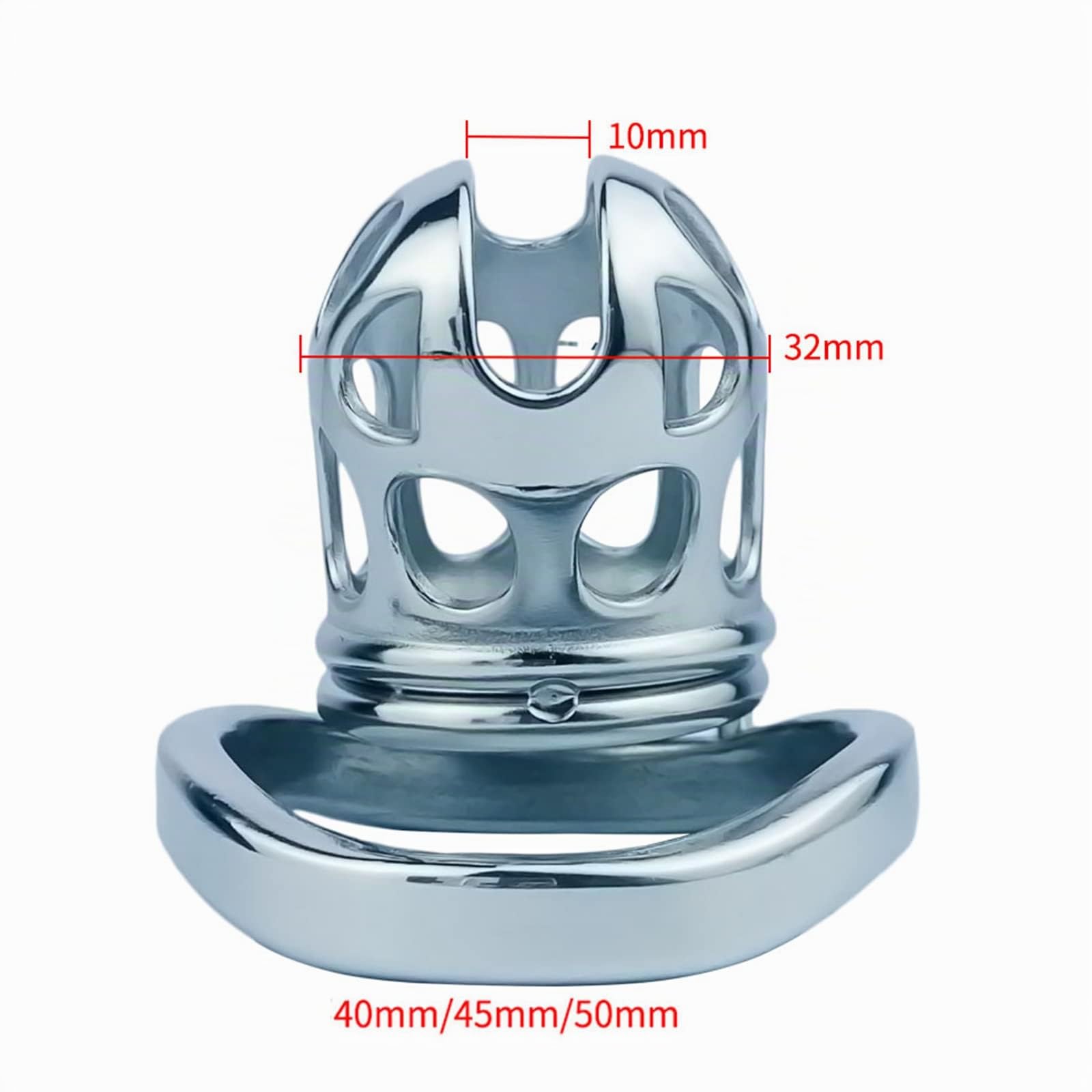 Edelstahl Keuschheitskäfig Herren Metall Peniskäfig Male Keuschheitsgürtel Cock Cage Penis Käfige Chastity Device Extrem Sklaven Keuschheit Bondage SM Sexspielzeug für Männer(Bogenring-45mm)