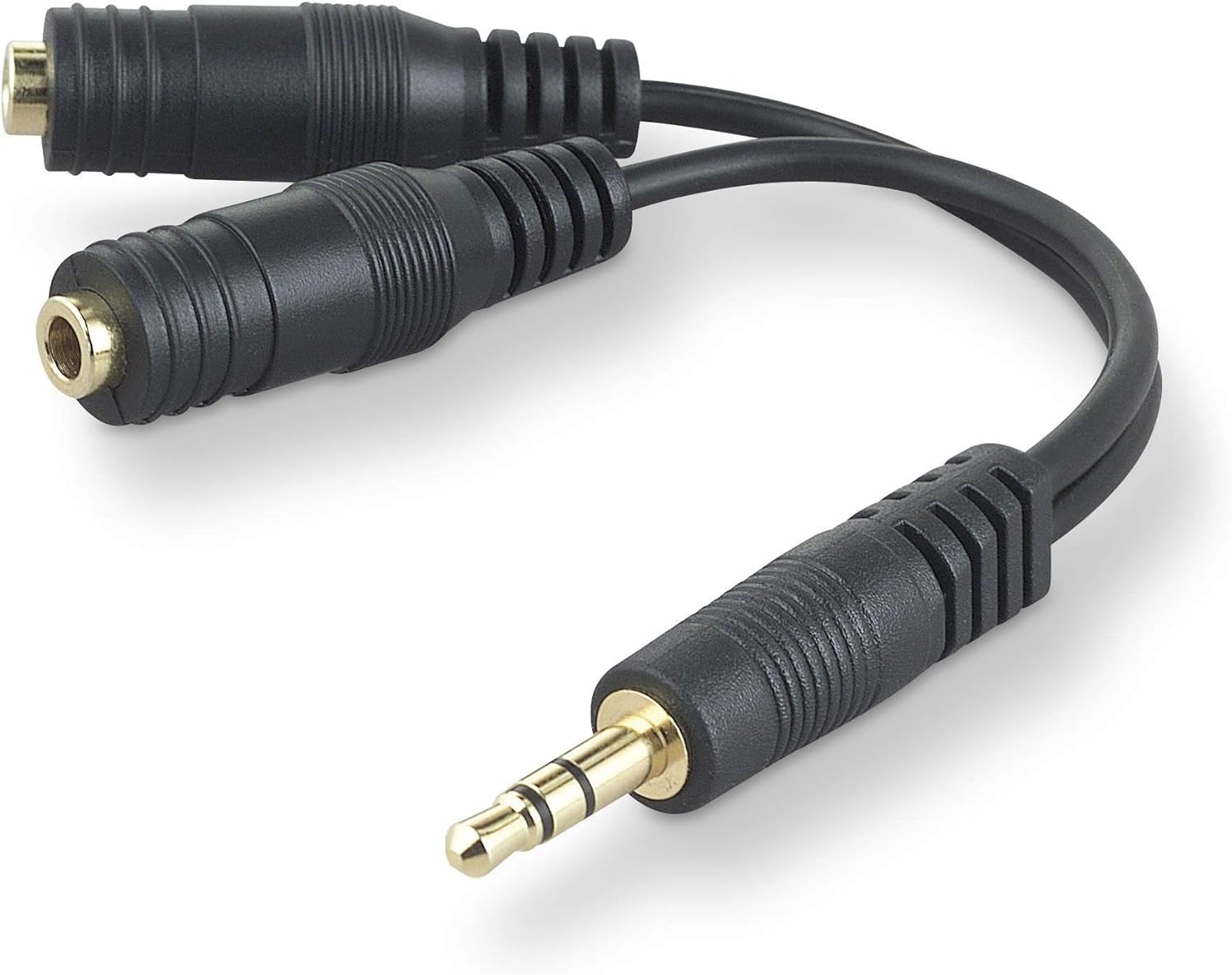 Belkin Speaker and Headphone 3.5 mm AUX Audio Cable Splitter, Black, Standard (F8V234)