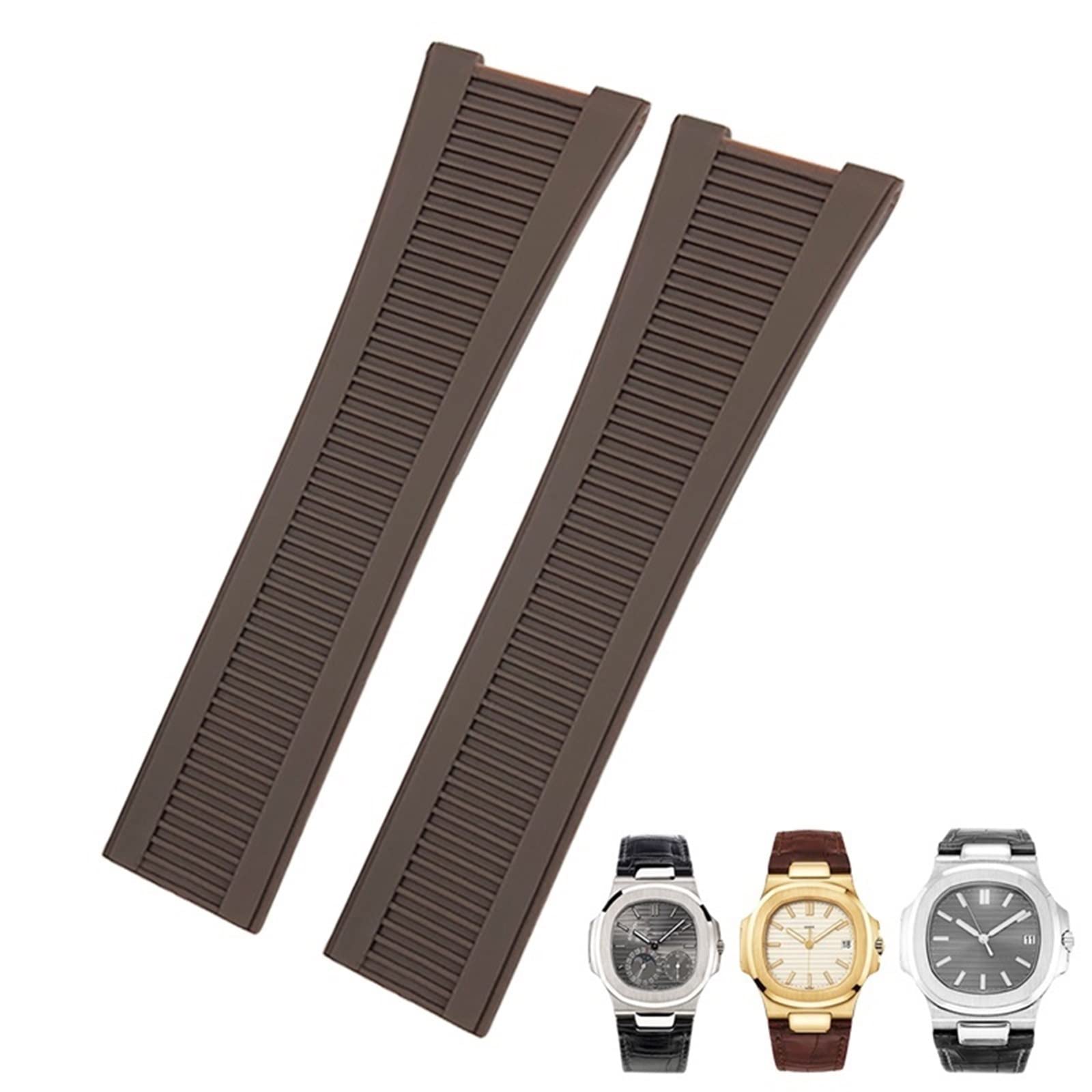 Bracelet de montre en caoutchouc silicone 25mm Patek Philippe Nautilus - 8