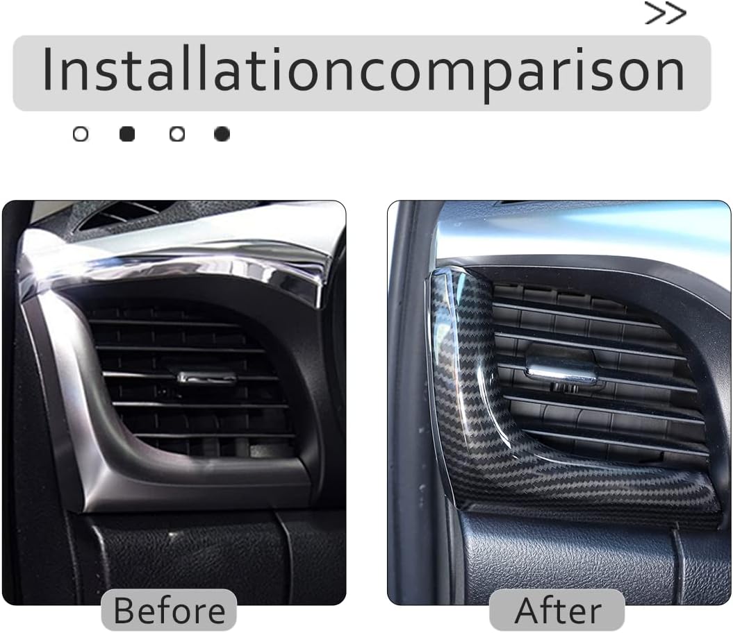 Car ABS Carbon Fiber Inner Look Central Console Side Dashboard L Trim Strips Cover Trim Stickers Fit For Toyota Hilux 2015 2016 2017 2018 2019 2020 2021