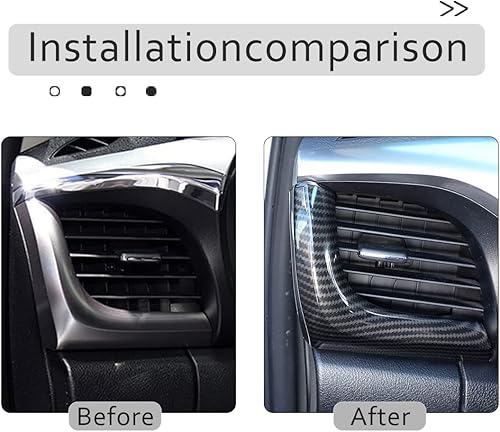 Miniatura 3 de Car ABS fibra de carbono aspecto interior consola lateral tablero L Trim tiras cubierta pegatinas ajuste para Toyota Hilux 2015 2016 2017 2018 2019