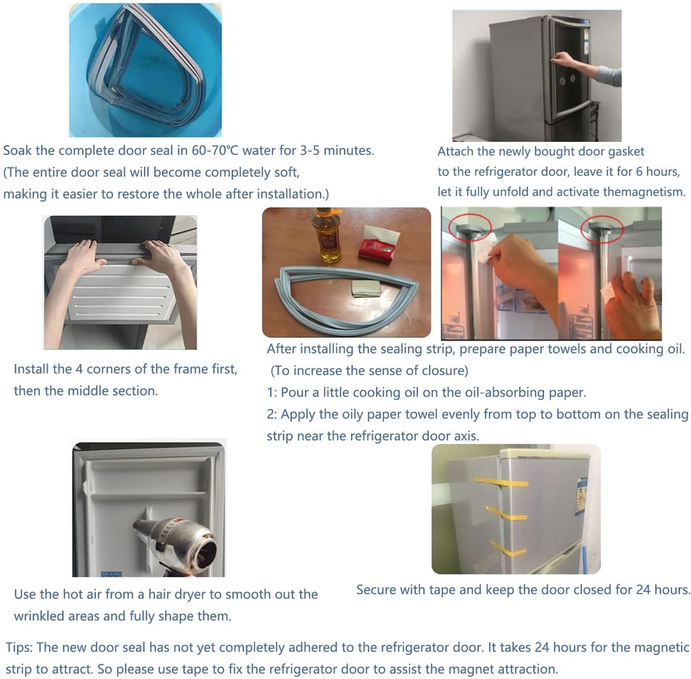 Universal Kühlschrank Türdichtung Kühlschrankdichtung Reparaturset Gefrierteiltürdichtung,Weiß/Grau
