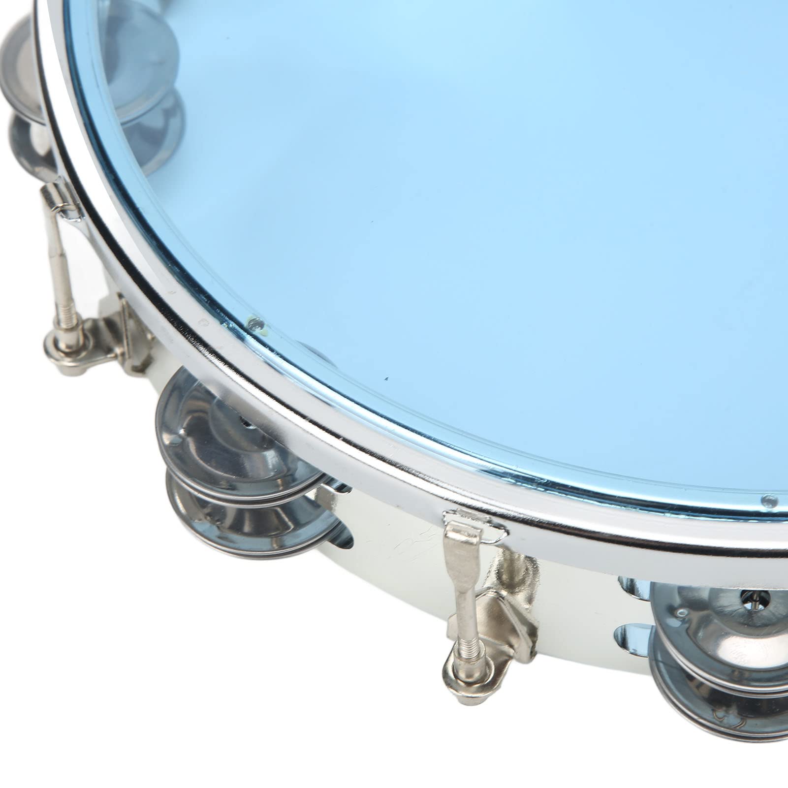 25,4 cm große Handtrommel mit verstellbarem Ton, zweireihiges Handglocken-Percussion-Instrument, leichtes ABS-Tamburin für Kinder und Erwachsene, Metallglocken für klaren, weichen Klang, perfekt für