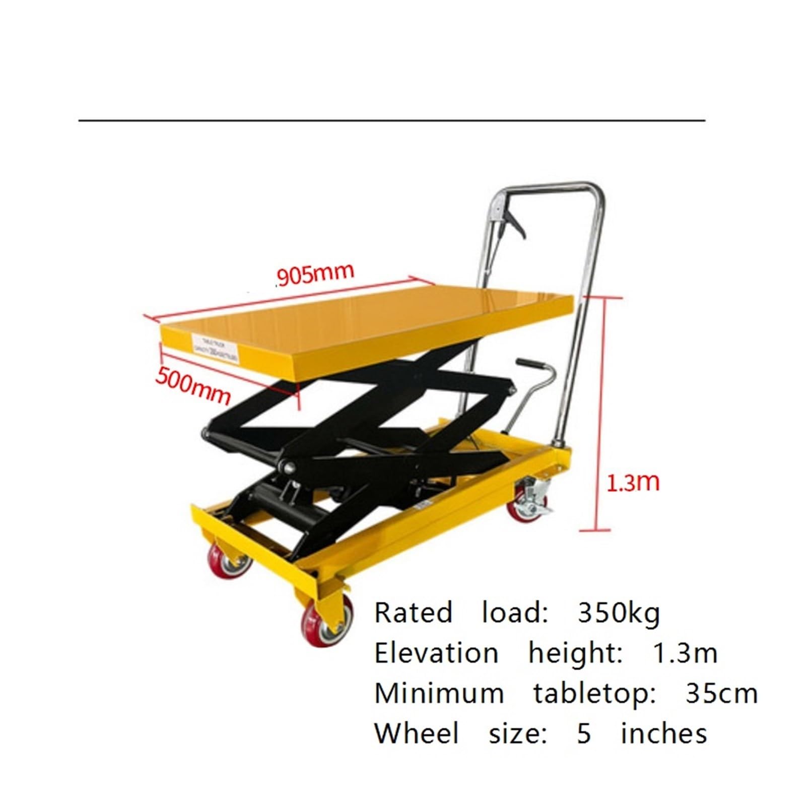 Klappbarer Tischwagen mit hydraulischem Hub und hydraulischem Scherenwagen. Manuelle Doppelscherenhebebühne for den Materialtransport(350KG 1.3M)