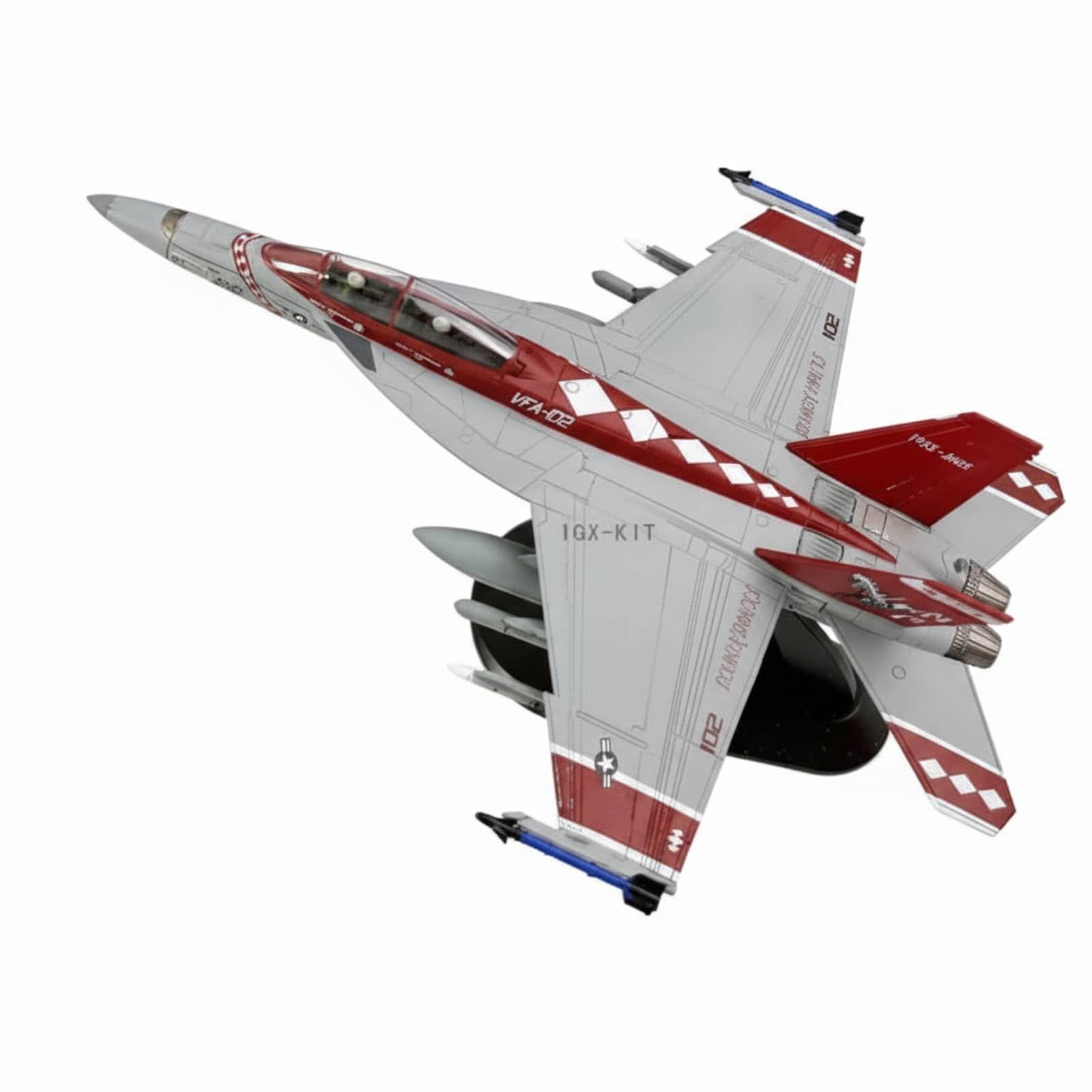 Riproduzione Fighter Jet Model in 1/100 Pressofuso Modellino di Caccia Fighter Jet Model Dettagli Realistici Aereo da Caccia in Lega per Collezionisti