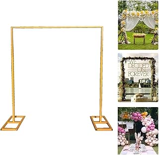 Suporte de Arcos de Casamento Quadrados Dourado 2x2m - Estrutura Resistente de Metal para Decoração de Festas, Casamentos, Aniversários e Eventos - Reutilizável