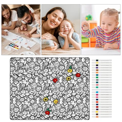 Couverture à colorier DIY avec feutres pour lit et voyage - 5