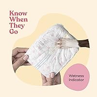 Vista 3 de Pañales cómodos para perras, paquete de 50 pañales desechables súper absorbentes, tecnología de gel FlashDry e indicador de humedad, pañales a