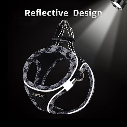 Miniatura 3 de AMTOR - Arnés para perro con correa, arnés reflectante, ajustable y sin tirones para cachorros con chaleco acolchado para perros y gatos