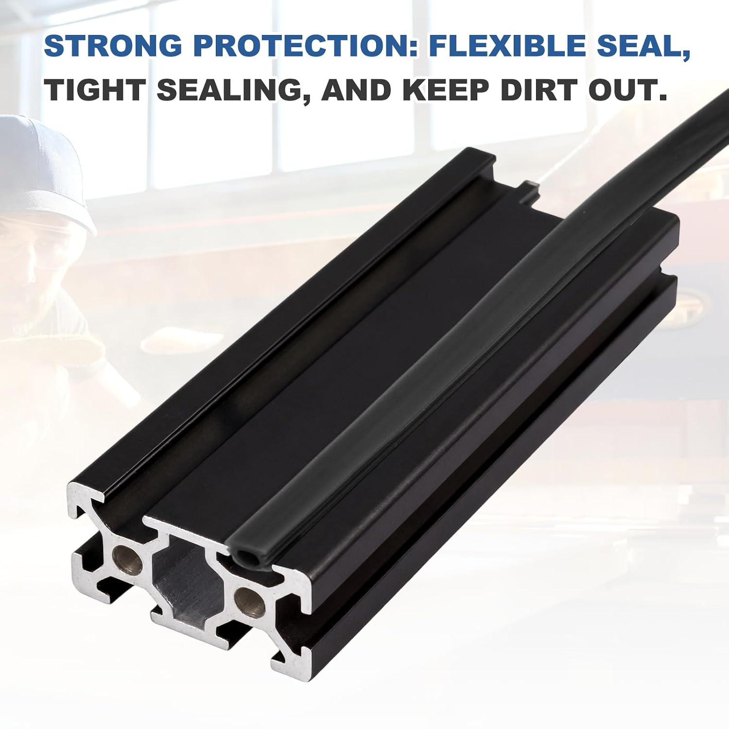 MECCANIXITY 10m / 32.8ft Aluminum Extrusion T Slot Cover Flat Seal, Protection Dust Strip Bracket Insert for 6mm Slot 2020 Series Aluminum Profile 3D Printer Accessories, Pack of 1(Black)