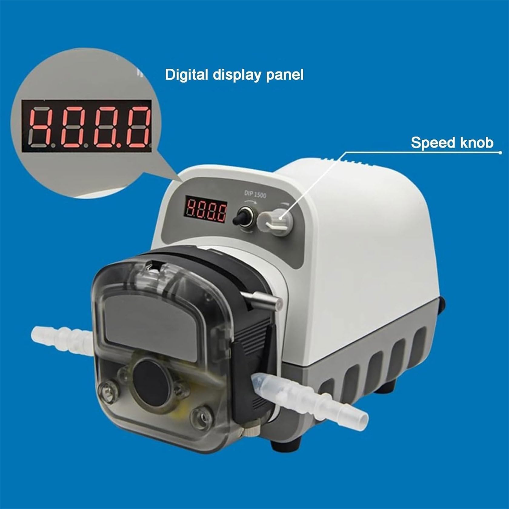 Bomba dosificadora de líquidos de laboratorio, bomba peristáltica inteligente, bomba dosificadora peristáltica, con pantalla digital, soporte de interruptor de pie