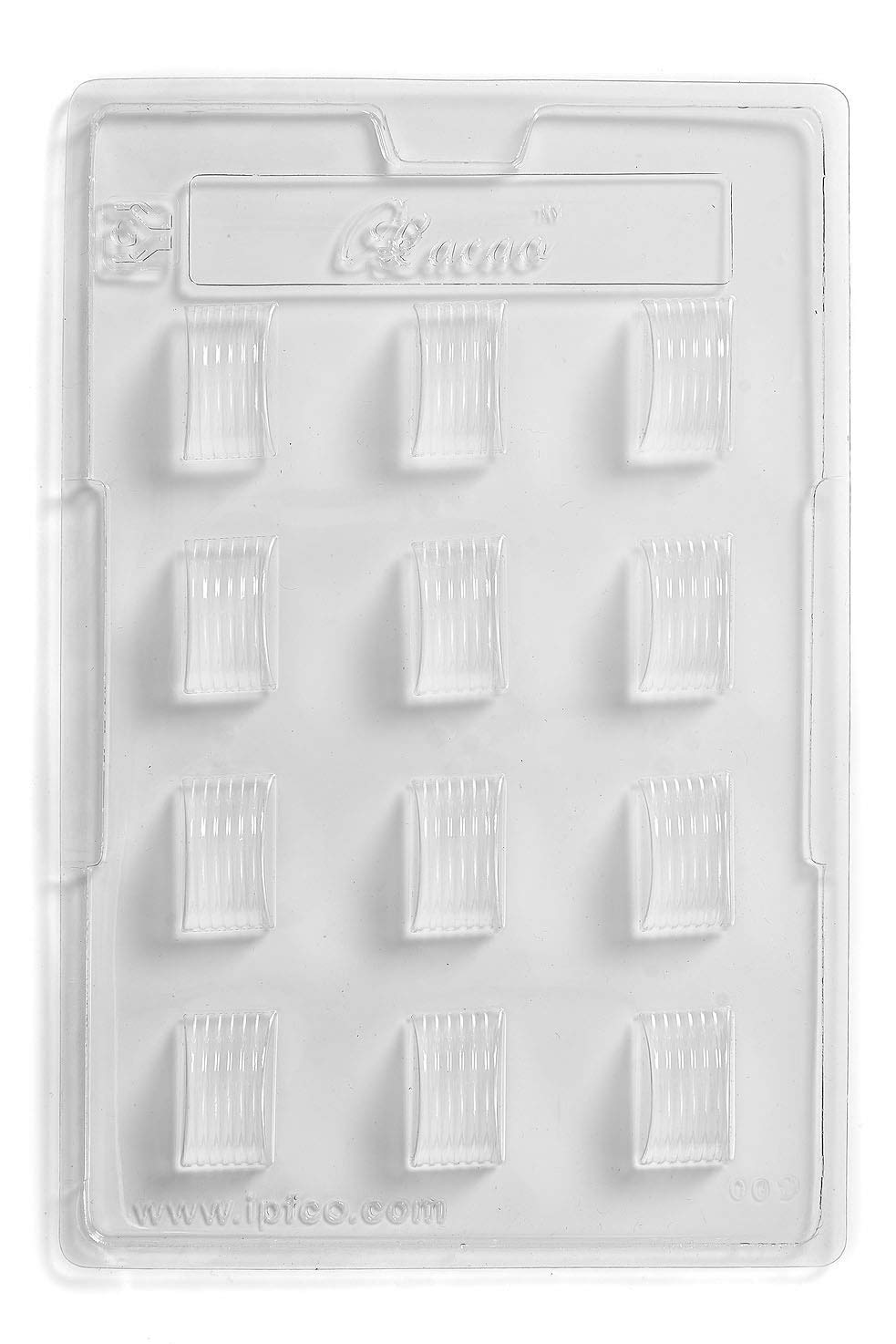 Moule à chocolat 12 cavités rayé wedge pour confiserie maison et décors de gâteaux x10