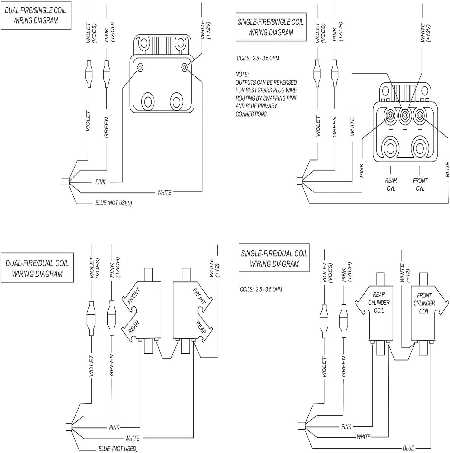 Motorcycle Programmable Single Fire Electronic Ignition Module 53-644 Compatible with Harley-Davidson