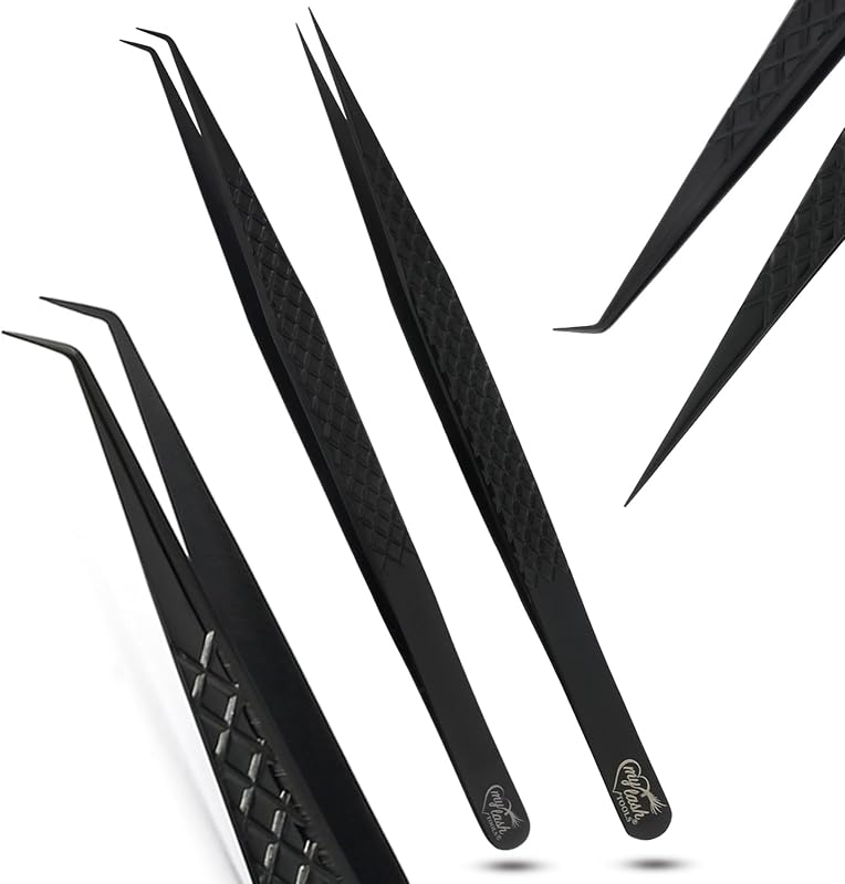 Pinça curva de isolamento para extensão de cílios Cross Edge Corporation, aço inoxidável, 14 cm, 1 unidade