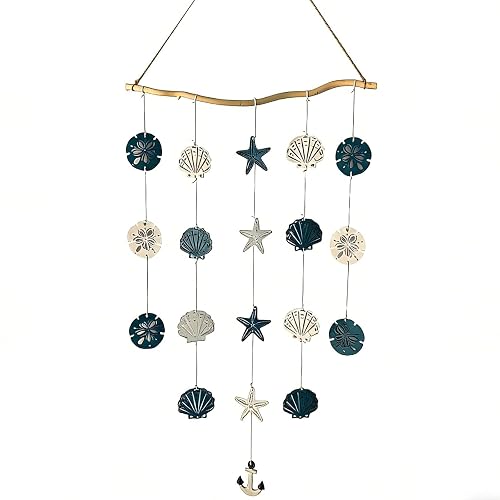 Beach Room Decor, Driftwood Wall Hanging with Starfish and Shell