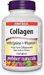 Webber Naturals Collagen with Lysine and Vitamin C, 120 Tablets, Helps Support Joints, Muscles, and Skin