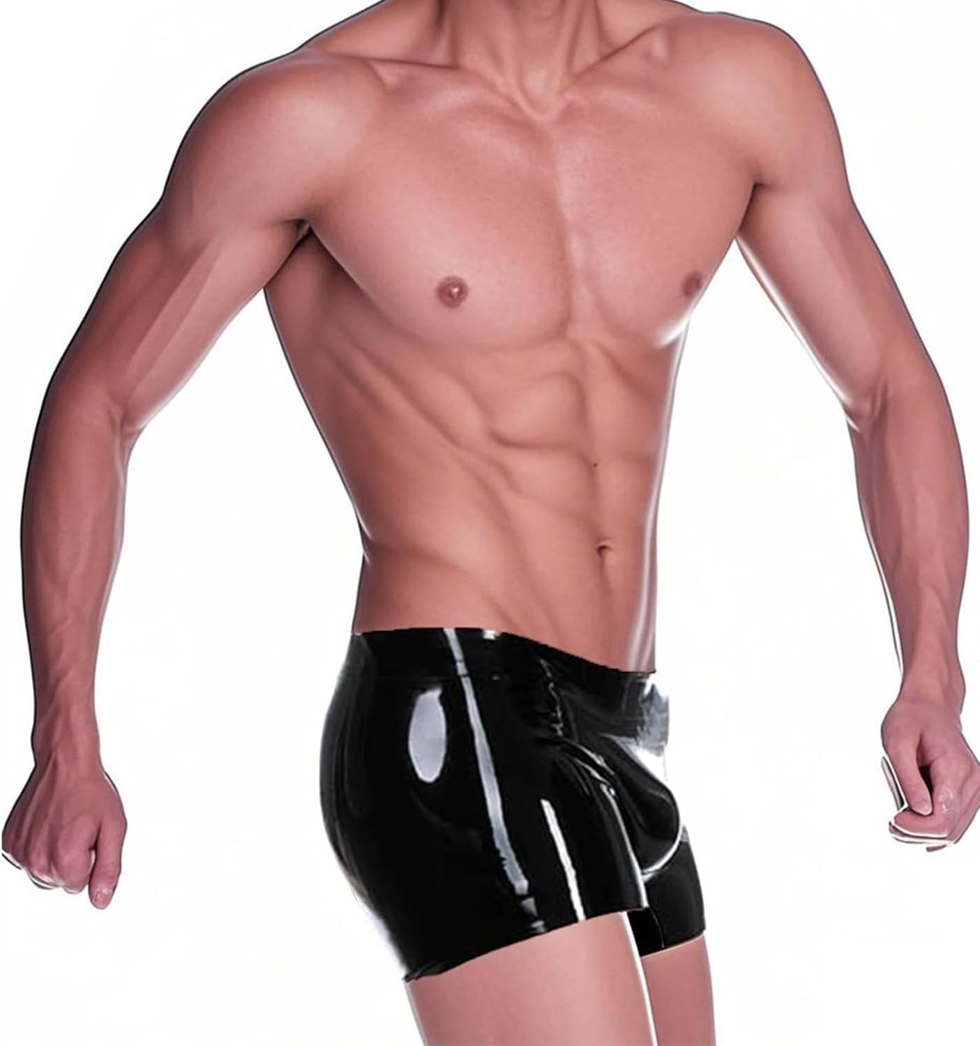 ABWL Fashion Latex Underwear for Men,Natural Rubber Men's Boxer Shorts,Latex Man Panties Cosplay Costume Party Clubwear