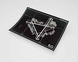 Modern Poster of Wilmington Airport Ilg Aviation 1 | 11x17 12x18 16x24 24x36 Minimal Unframed Print | Minimalism Wall Art Gift | Minimalist Home Office Decor