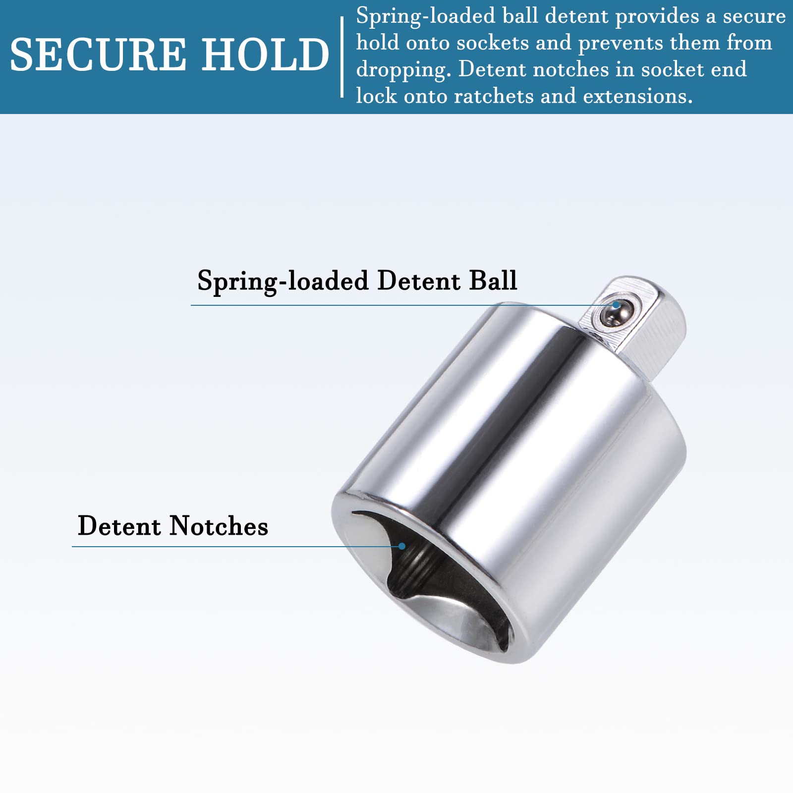 Adattatore Presa 1/4' Femmina A 1/2' Maschio - Per Cricchetto, Chiavi, Acciaio Cromato Vanadio - Foto 11