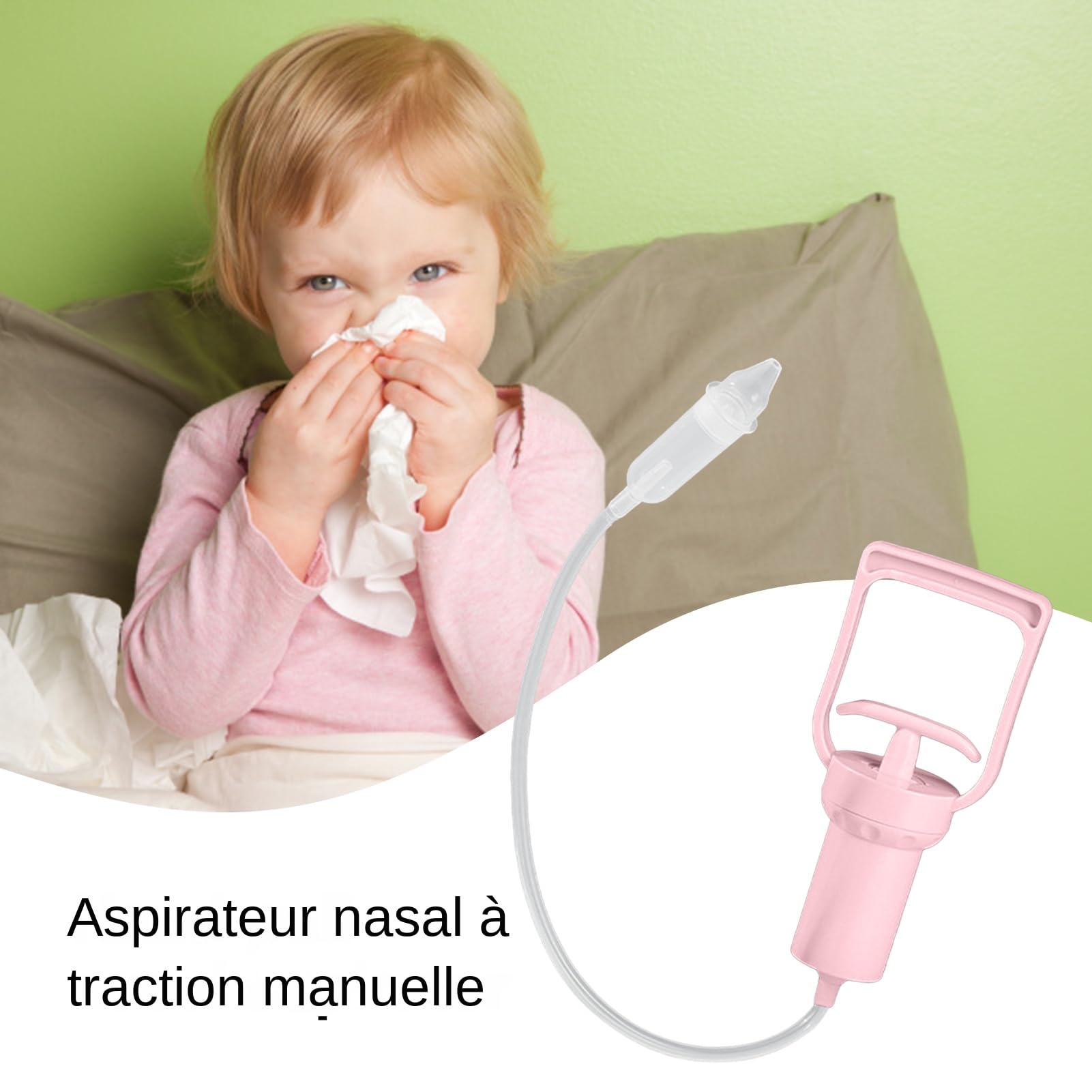 Aspirateur De Nez Pour Bébé, Nettoyeur De Nez Pour Bébé | Aspirateur Nasal Portable Avec Tireur De Main, Nettoyant De Morve À Vide Réutilisable, Forte Aspiration, Pour Les Adultes
