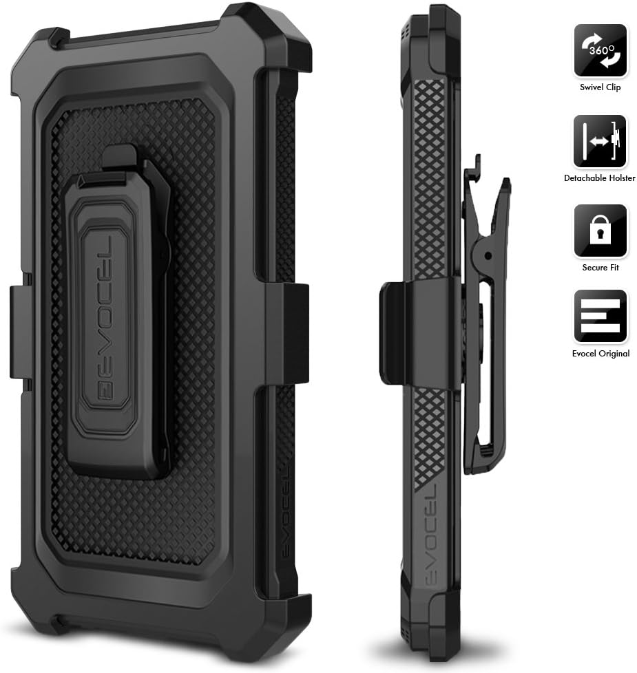 Evocel Explorer Series Phone Case Compatible with LG Aristo (MS210), LG K4 (2017 Release) with Belt Clip Holster and Slim Profile, Black