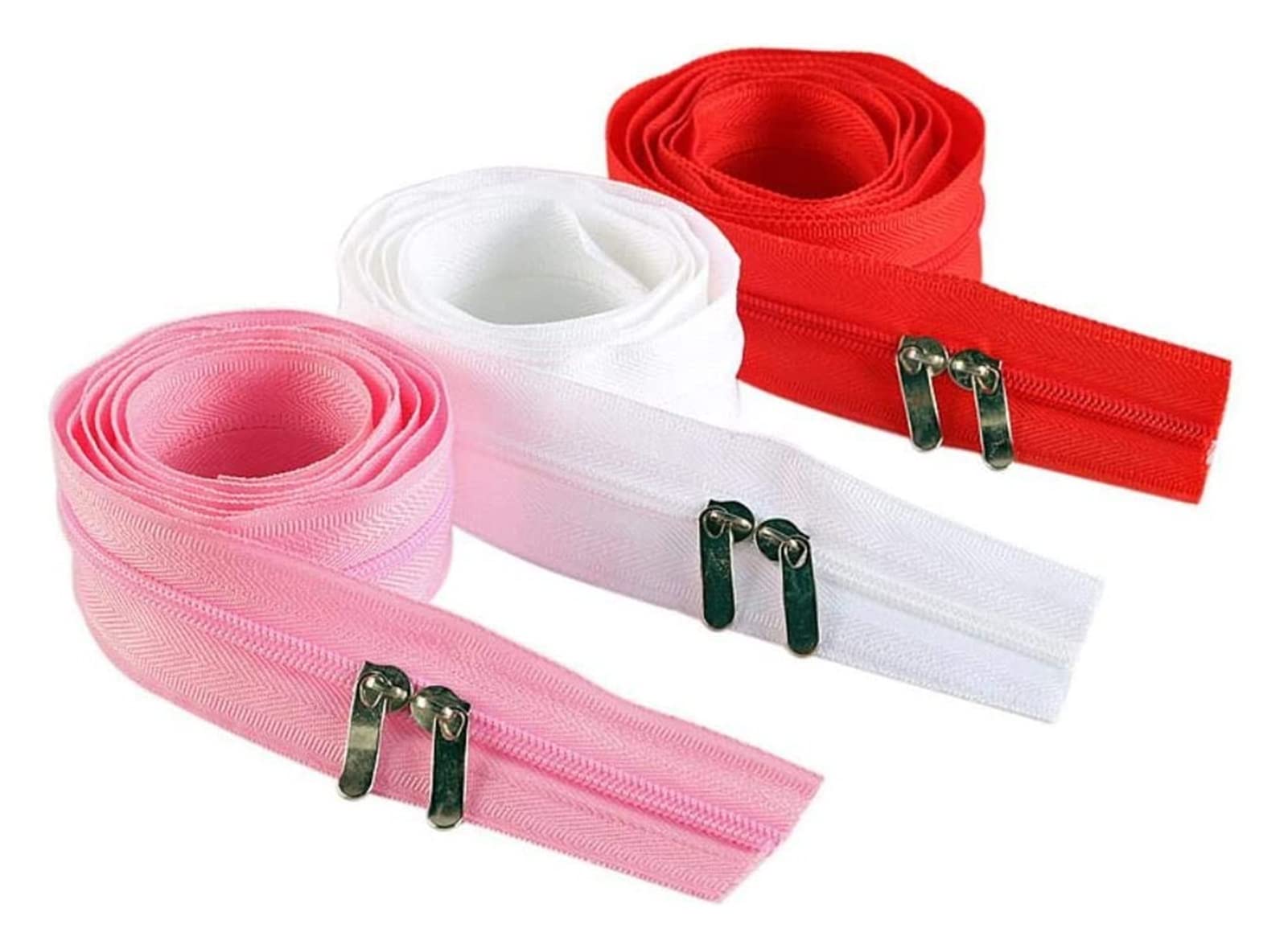 Zamki błyskawiczne do szycia, kawałki nylonowych zamków cewkowych, rękodzieło, 10 szt. białe, 100 cm, zamek błyskawiczny Nylonowe zamki cewkowe do szycia podwójnych suwaków Zamknięta poduszka do szyci