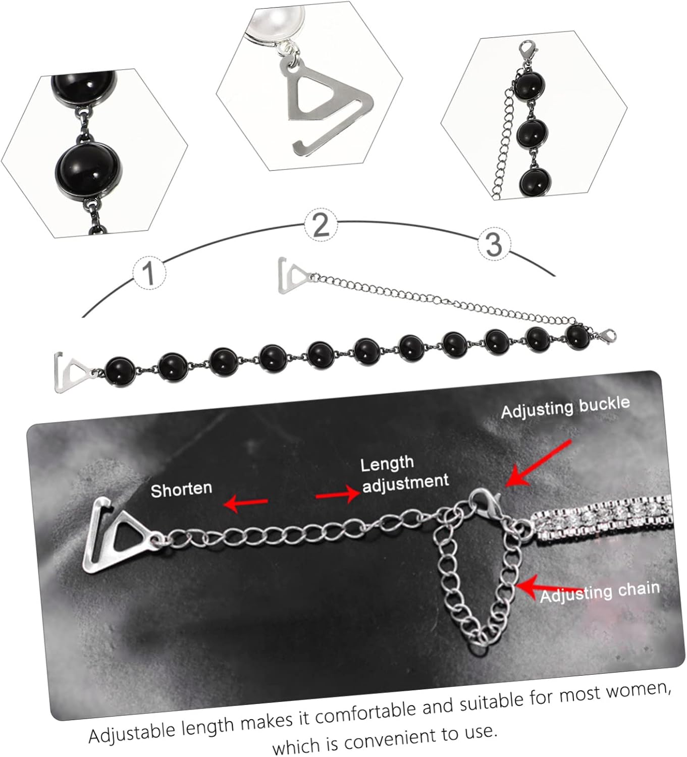 6pairs Adjustable Straps for Women Non- Replacement Straps Elegant Decorative Design for Weddings and Special Occasions Compatible