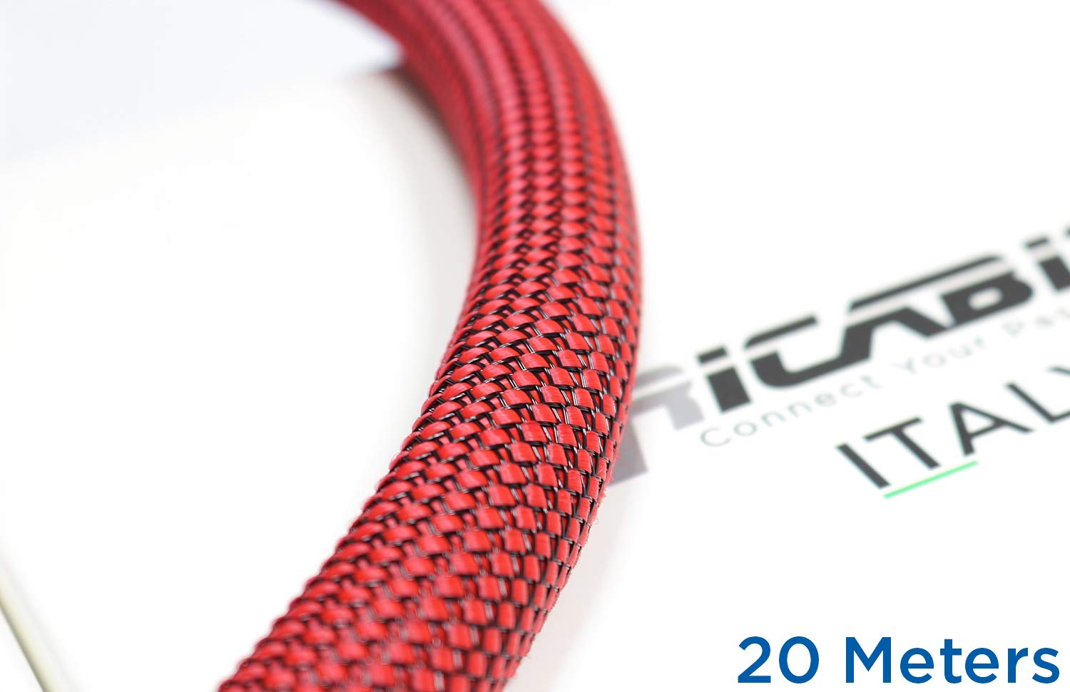 Ricable Custom RB20/20 - Rosso/Nero 20 mt - Guaina Calza x Cavo 16-22 mm