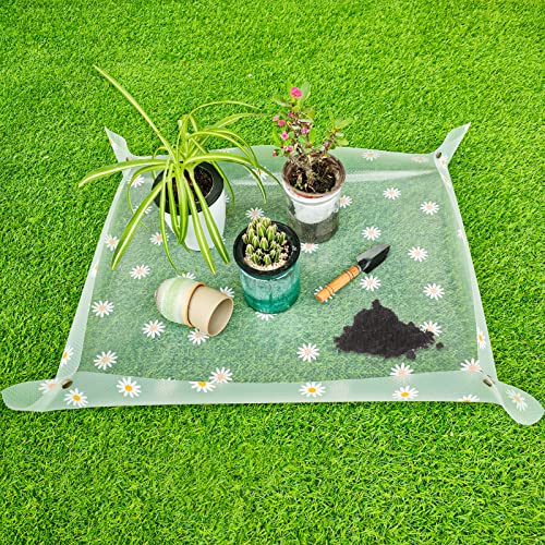 Repotting Mat for Indoor Plants Waterproof Clear Potting Mat Foldable Plant Potting Repotting Tray Portable Gardening Tray for Indoor Potting Soil House Plants Orchid Succulents 31.5 x 23.6