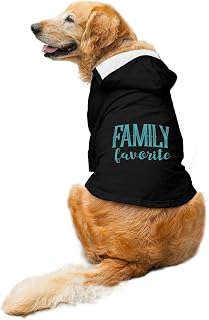 Ruse Family Favourite Printed Full Sleeves Dog Autumn Winter Hoodie Jacket/Apparel/Clothes/Jackets Gift for Dogs.Black/X-Large (Full Grown Retrievers, Labs etc.)
