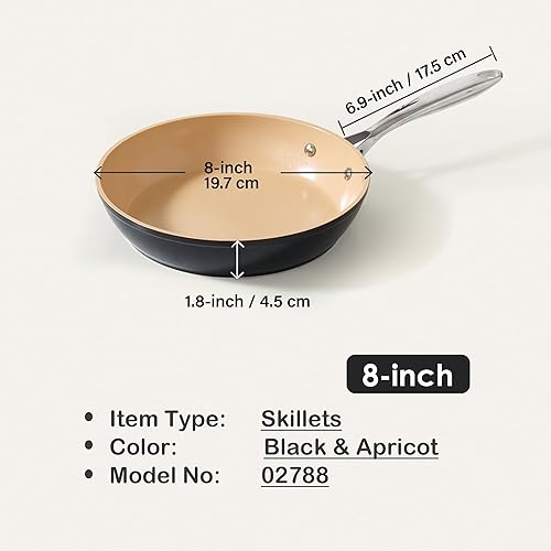 Miniatura 2 de Cooks Standard Sartén antiadherente anodizada dura, sartén antiadherente de cerámica de 8 pulgadas, utensilios de cocina de inducción, sartén para