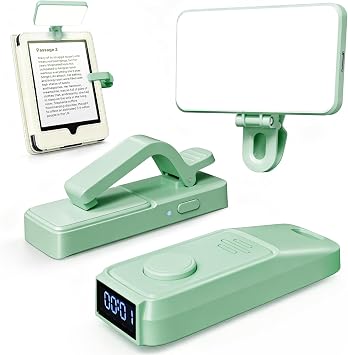 Fit All Cases Page Turner for Kindle,Portable Selfie Light,Reading Timer Tracker,Book Light for Kindle,iPad,iOS Android. Clicker for Kindle for Camera Video Recording and Selfie ShutterK3-Green