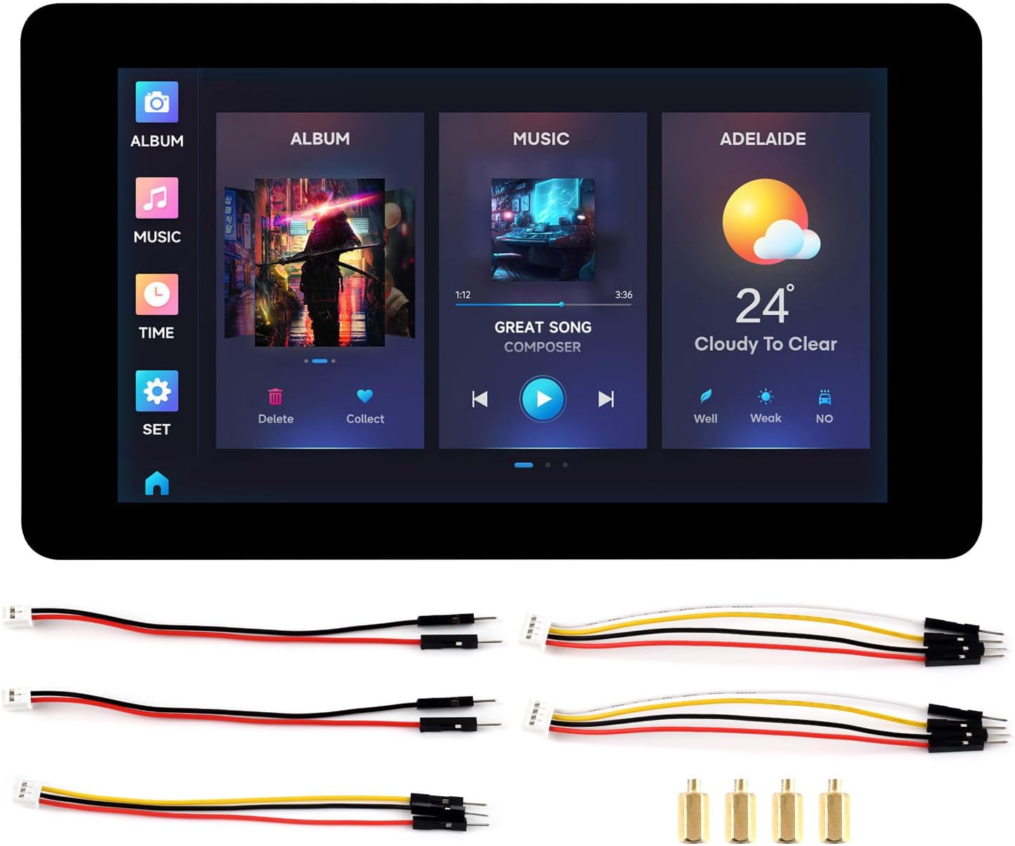ESP32-S3 7inch Capacitive Touch LCD Development Board, ESP32 with Display, 800×480, 5-Point Touch, Up to 240MHz Frequency, Supports WiFi & Bluetooth, with Onboard Antenna