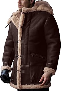 Blandoom Winter Jackets for Men UK Windproof Warm Jackets Adjustable Hood Mens Coat Mens Casual Jacket Mens Waterproof Rain Jacket Warm Rain Jacket Plus Size Clothing
