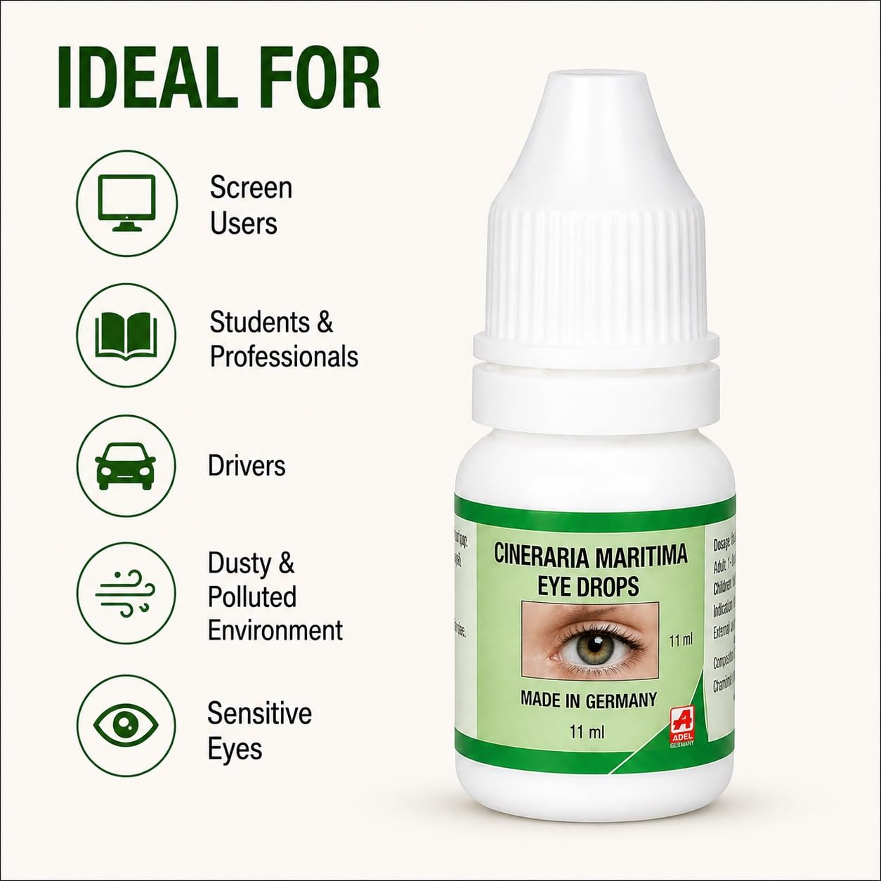ADEL Cineraria Maritima Homoeopathic Eye Drops, 11 ml, Made in Germany (Pack of 2) — Amazon image 3
