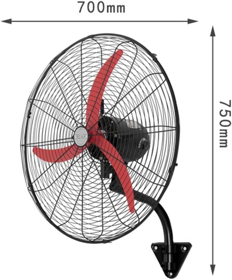 Wall-Mounted Industrial Fan, Power Shaking Head Horn Air Volume Electric 3-Speed Settings, Adjustable Tilt, Pure Copper Motor, Commercial & Factory Use(50cm)