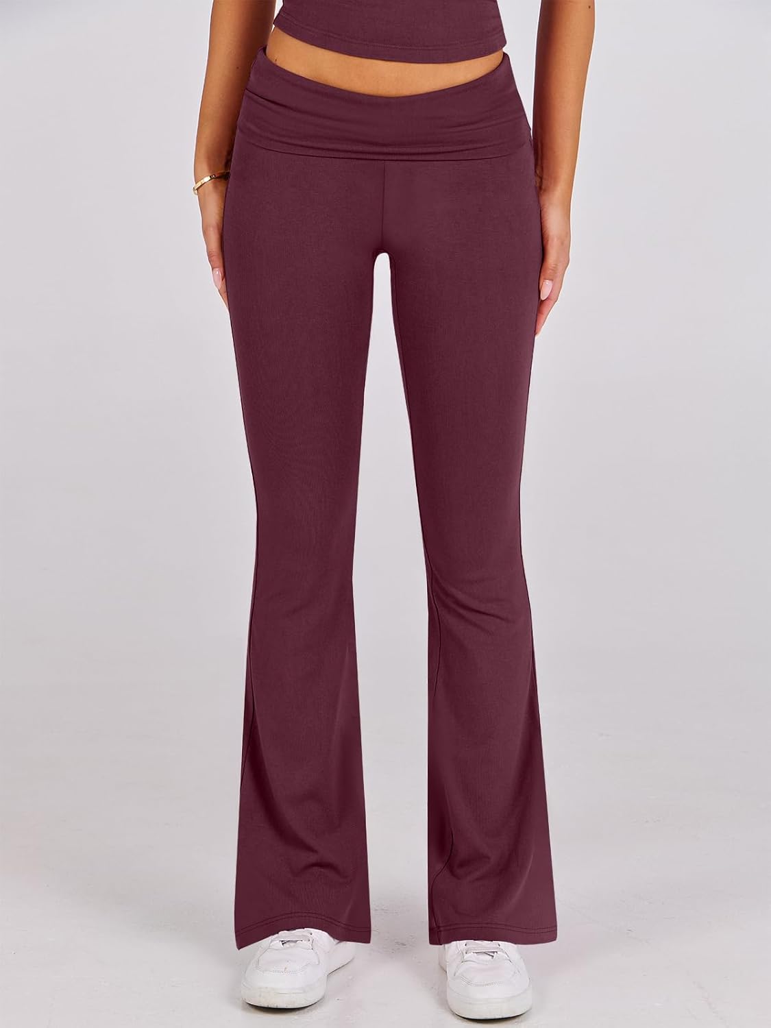 ANRABESS Lounge Sets for Women 2 Piece Foldover Yoga Flare Leggings Pants Crop Tops Casual Y2K Outfits Matching Tracksuit Set - Image 6