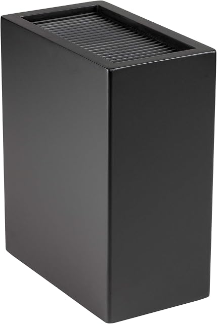 Rockingham Forge Upright Matt Black Universal Knife Block, 20 Slots for Knives up to 20cm Blade Length, 27cm